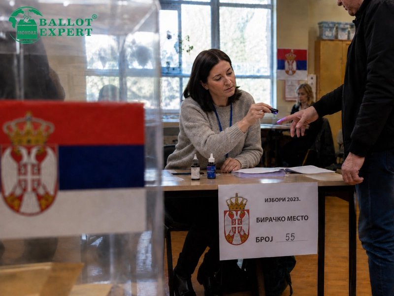Serbian election Invisible UV Ink 